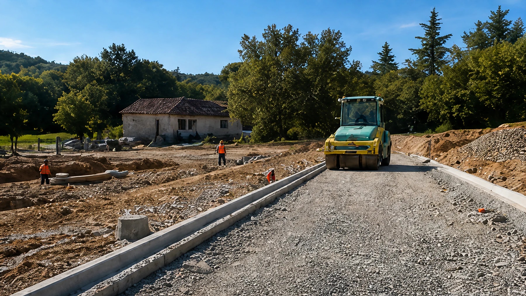 Ouverture d’une tranchée de réseau par Chassain TP